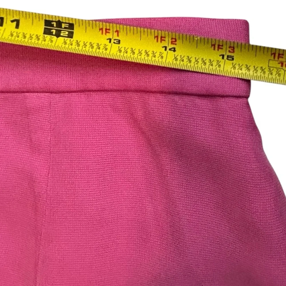 Talbots Women Petite 14P Dark Pink Lined Pencil Skirt Zip SILK Soft Girl Barbie